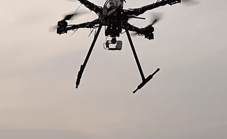 Manned Copter Flying in air